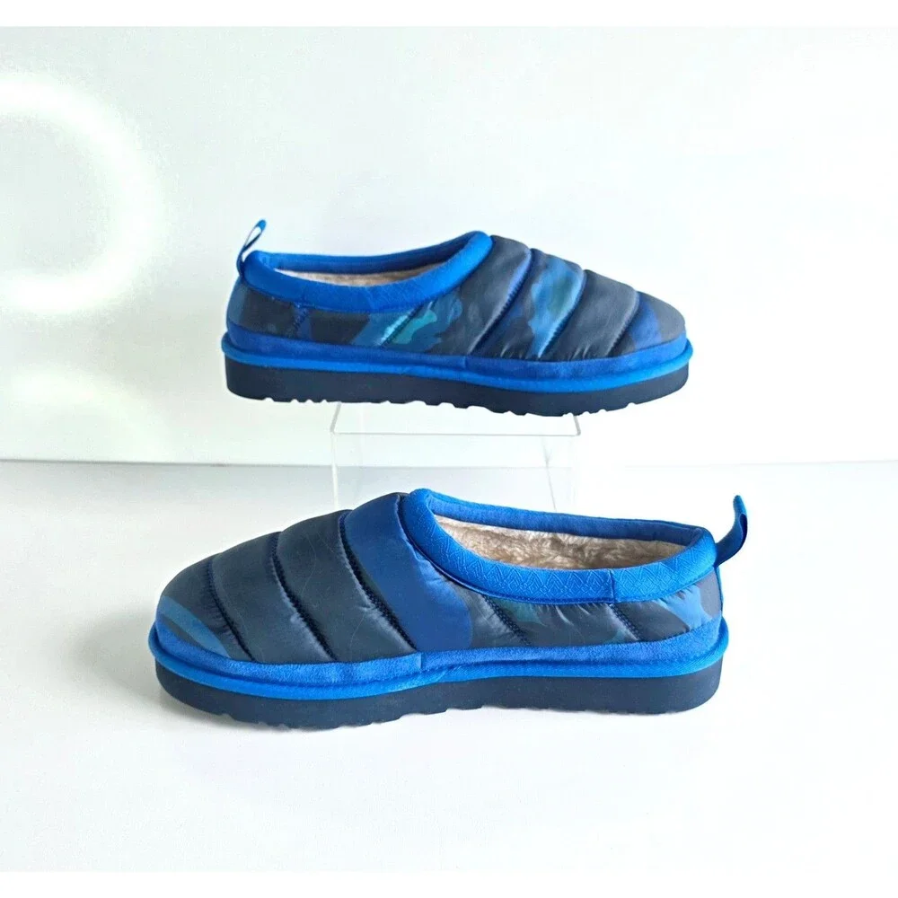UGG Men's Tasman LTA Cali Topo Slippers Ocean Blue Camo Puff Sz 12 45
